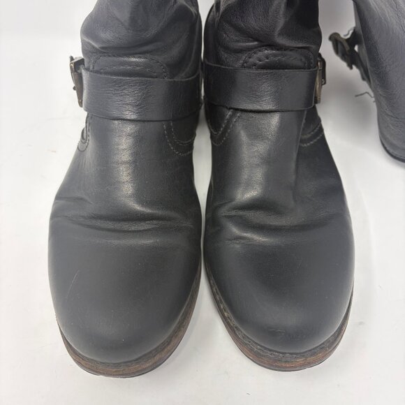 Frye Veronica Slouch Boots tall black leather 10 women's - Picture 11 of 16